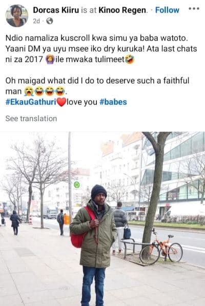 Dorcas kiiru is at kinoo regen follow ndio namaliza kuscroll kwa simu ya baba wa