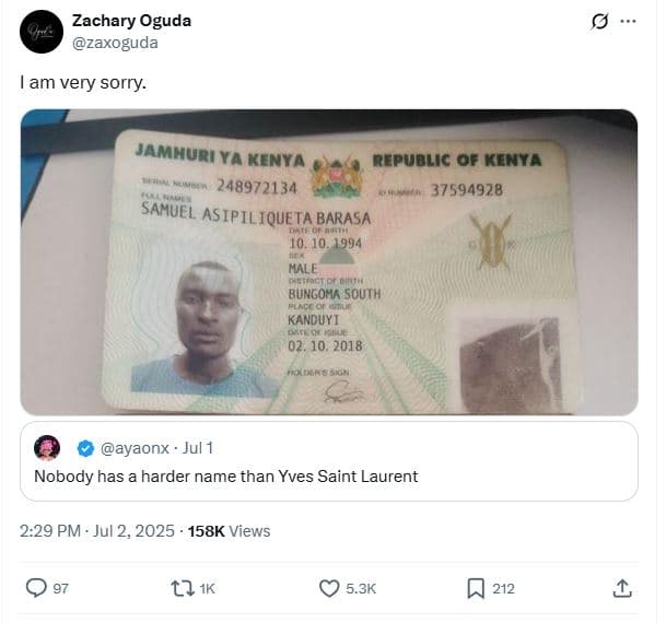 Zachary oguda zaxoguda am very sorry. jamhuri ya kenya republic of kenya sahuel