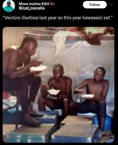 Mzee mzima egh just memeke follow 'vectors ilisetiwa last year so this year hawa