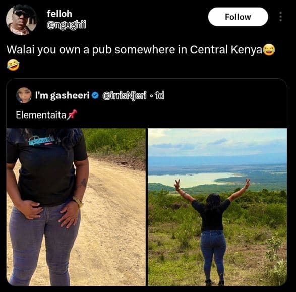 Felloh gughi follow walai you own a pub somewhere in central kenya im gasheeri n