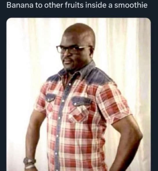 Banana to other fruits inside a smoothie