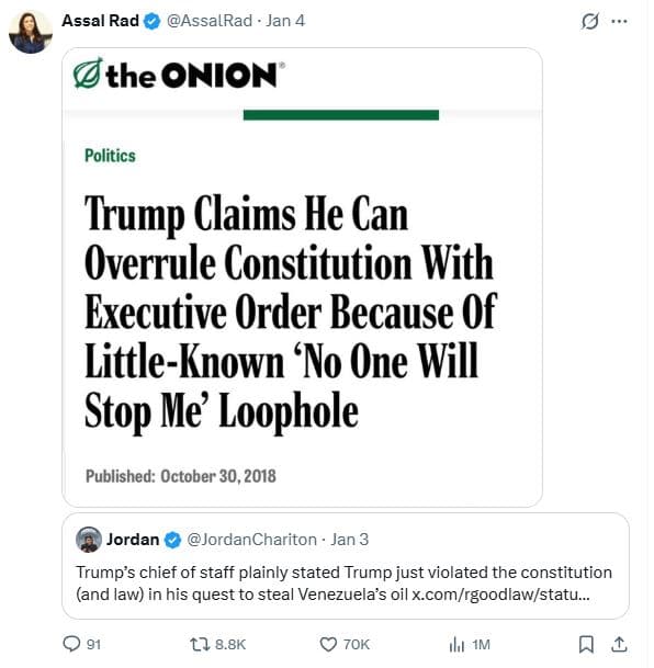 Assal rad assalrad jan 4 the onion politics trump claims he can overrule constit