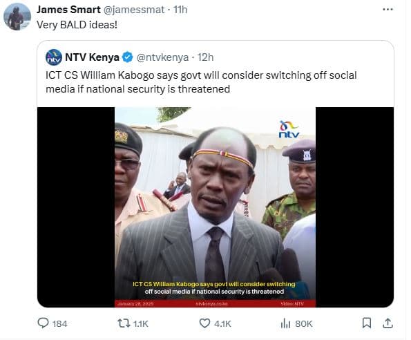 James smart jamessmat ih very bald ideas! ntv kenya ntvkenya 12h ict cs william