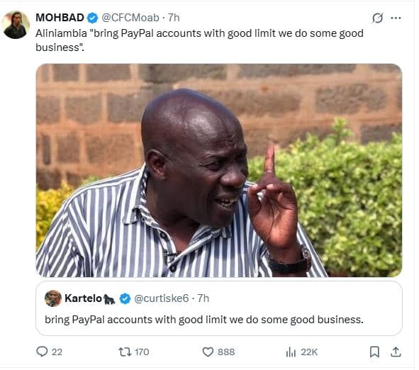 Mohbad cfcmoab aliniambia bring paypal accounts with good limit we do some good