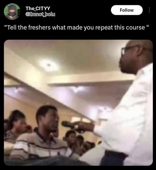 The_cityy mnot boly follow tell the freshers what made you repeat this course