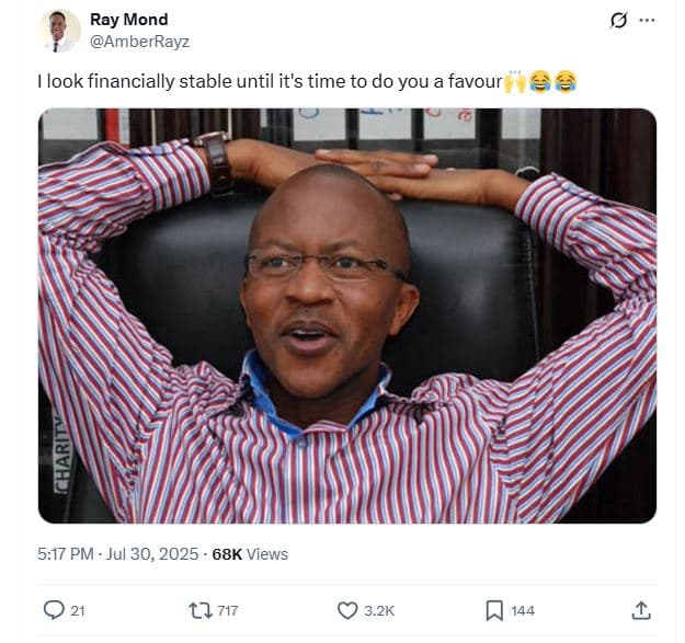 Ray mond amberrayz look financially stable until it's time to do you a favour àe