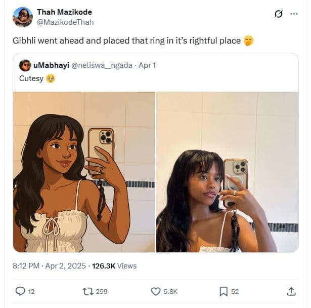 Thah mazikode mazikodethah gibhli went ahead and placed that ring in its rightfu