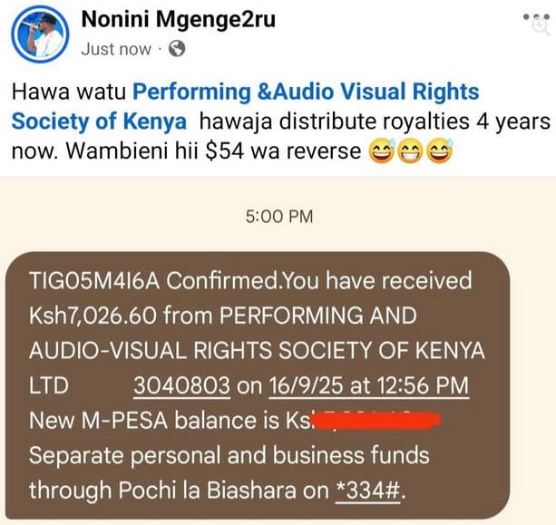 Nonini mgenge2ru just now hawa watu performing audio visual rights society of ke