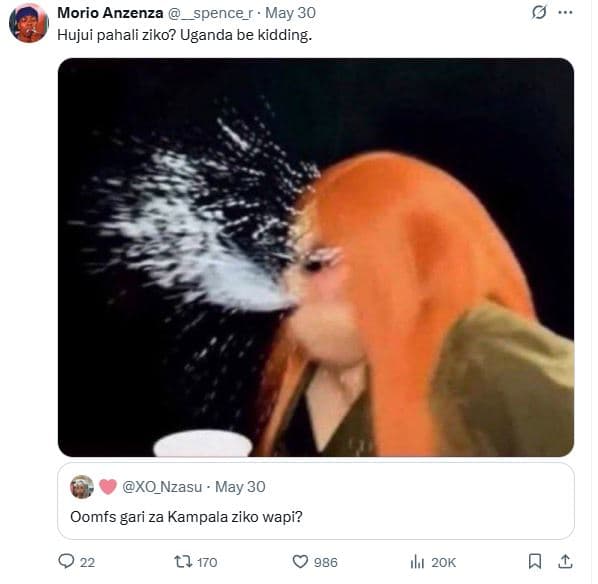 Morio anzenza spence r may 30 hujui pahali ziko? uganda be kidding. xo_nzasu may