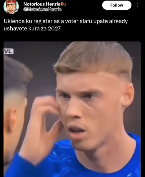 Notorious henrie notolioushanffe follow ukienda ku register as a voter alafu upa