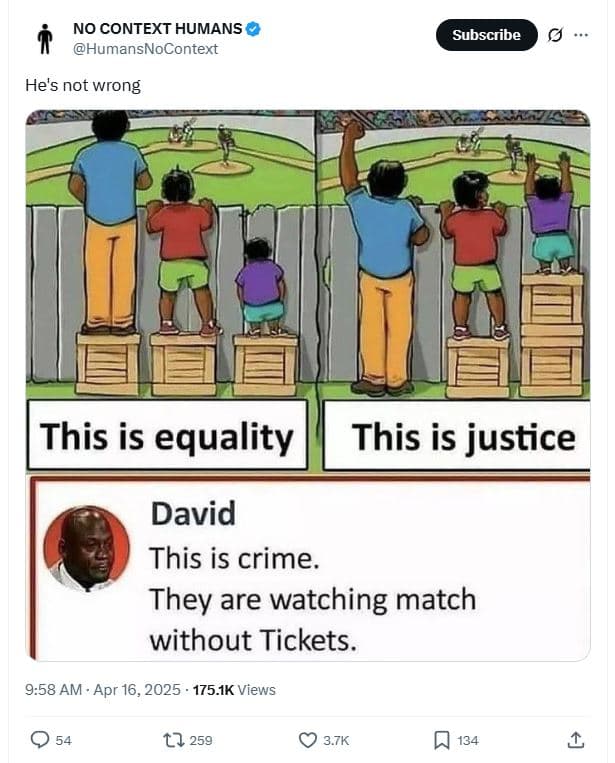 No context humans humansnocontext subscribe he's not wrong this is equality this