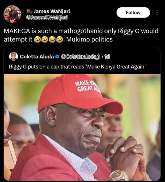 James wanjeri jameskwanjei follow makega is such a mathogothanio only riggy g wo