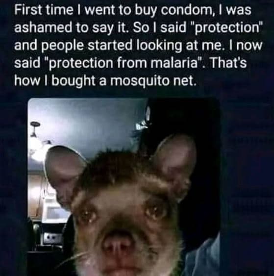 First time went to buy condom was ashamed to say it. so said protection and peop