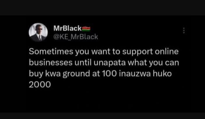 Mrblack ke_mrblack sometimes you want to support online businesses until unapata