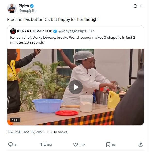 Pipita mcpipita pipeline has better djs but happy for her though kenya gossip hu