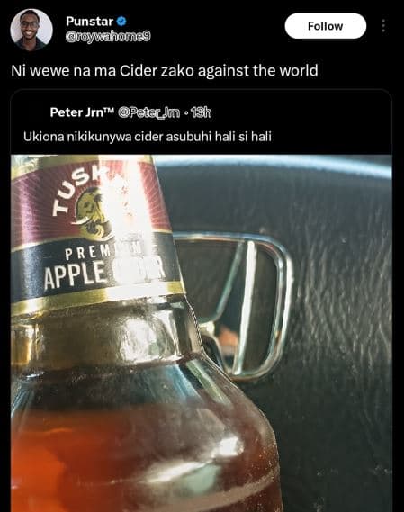 Punstar oywahonna9 follow ni wewe na ma cider zako against the world peter jrn p