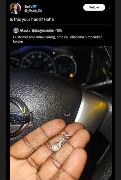 Bella narako follow is this your hand? haha masta gabuyunessa 101 customer amesa