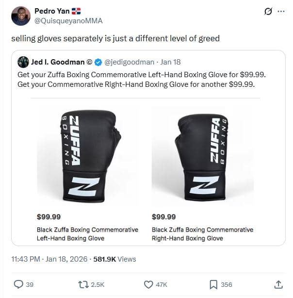 Pedro yan quisqueyanomma selling gloves separately is just a different level of