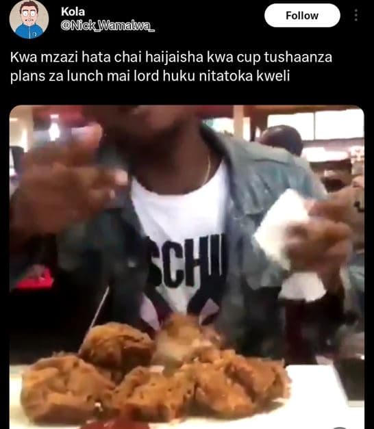 Kola ickwamabwa follow kwa mzazi hata chai haijaisha kwa cup tushaanza plans za