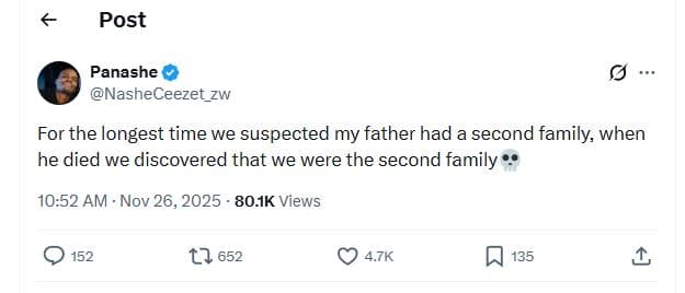 Post panashe nasheceezet_zw for the longest time we suspected my father had a se