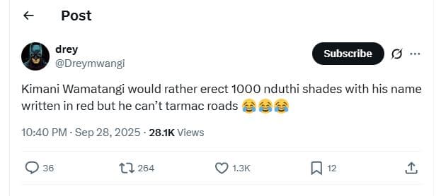 Post drey dreymwangi subscribe kimani wamatangi would rather erect nduthi shades