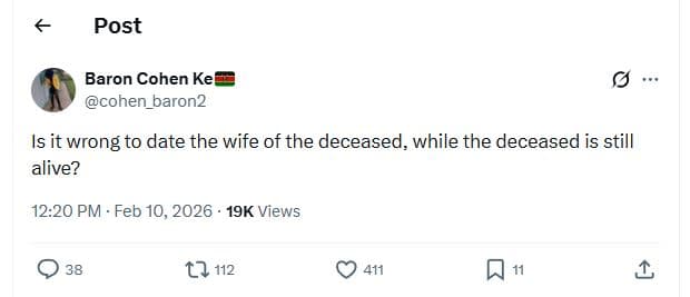 Post baron cohen ke cohen baron2 is it wrong to date the wife of the deceased, w