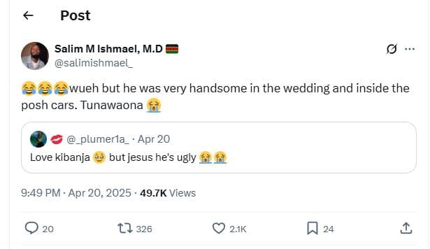 Post salim m ishmael, m.d salimishmael eà wueh but he was very handsome in the w