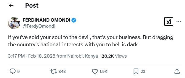 Post ferdinand omondi ferdyomondi if you've sold your soul to the devil, that's