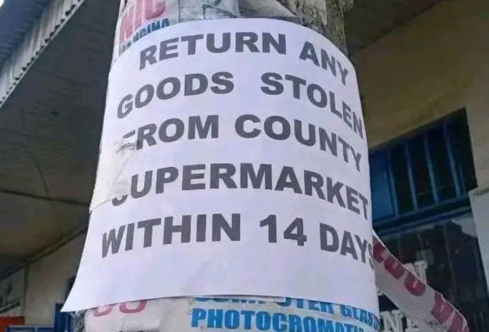 Return any goods stolen 'rom county v upermarka within 14 dayn vu photocroh t ol