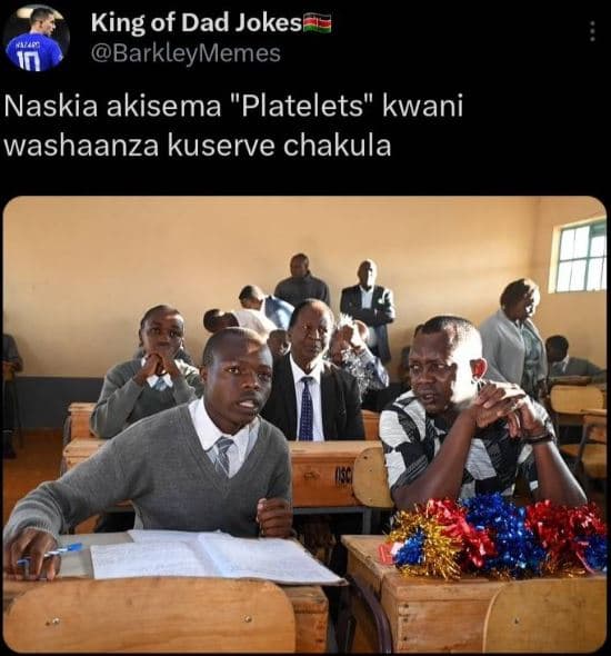 King of dad jokes barkleymemes naskia akisema platelets kwani washaanza kuserve