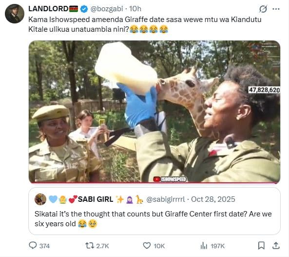 Landlord bozgabi . 1oh kama ishowspeed ameenda giraffe date sasa wewe mtu wa kia