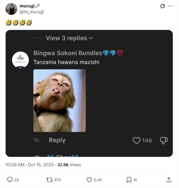 Murugi its_murugi bjjv view 3 replies bingwa sokoni bundles tanzania hawana mazi