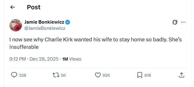 Post jamie bonkiewicz jamiebonkiewicz now see why charlie kirk wanted his wife t