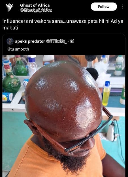 Ghost of africa ghostol allica follow influencers ni wakora sana.unaweza pata hi