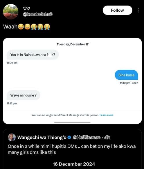 Vq keuboisha3 follow waah 000 tuesday december 17 you in in nairobi.wanna pm sin