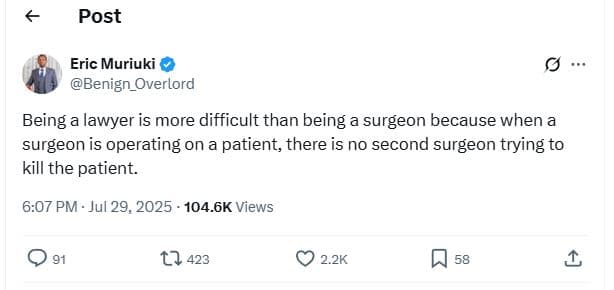 Post eric muriuki benign_overlord being a lawyer is more difficult than being a