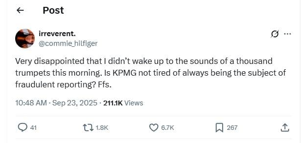 Post irreverent. commie_hilfiger very disappointed that didn't wake up to the so