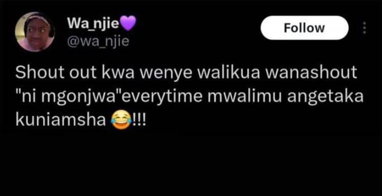 Wa_njie wa_njie follow shout out kwa wenye walikua wanashout ni mgonjwaeverytime