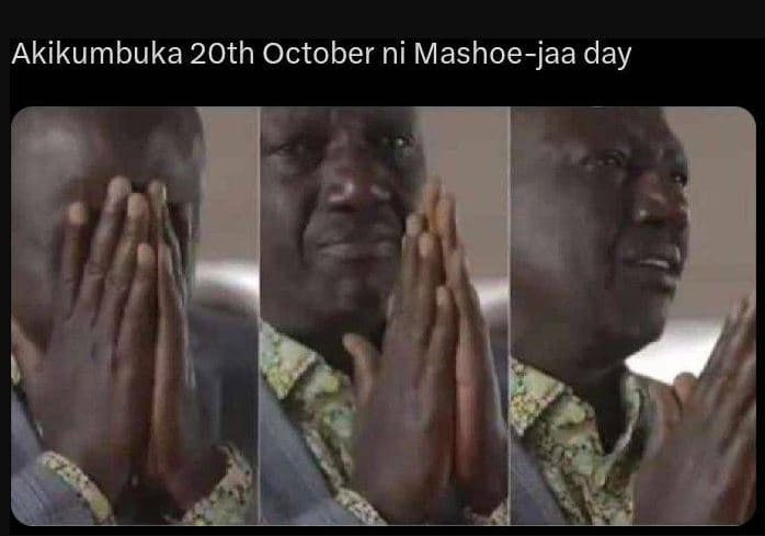 Akikumbuka 2oth october ni mashoejaa day