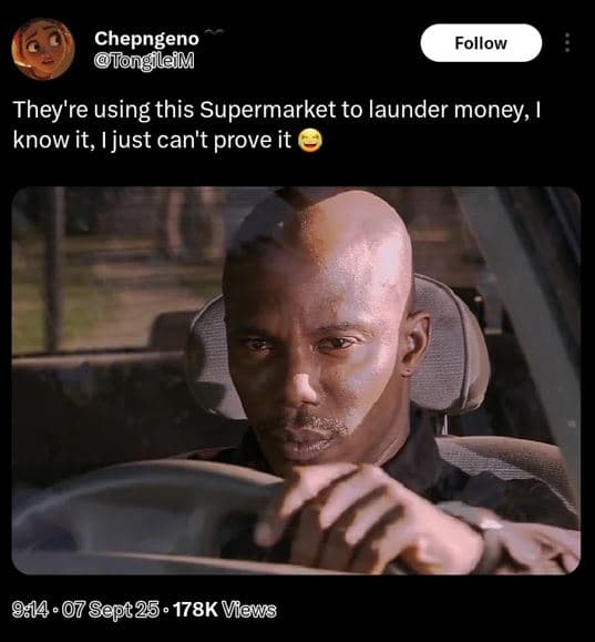 Chepngeno tongileim follow they're using this supermarket to launder money know