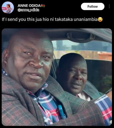 Anne odida ganneodida follow if i send you this jua hio ni takataka unaniambia