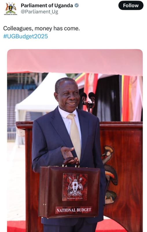 Parliament of uganda parliament_ug follow colleagues money has come ugbudget2025