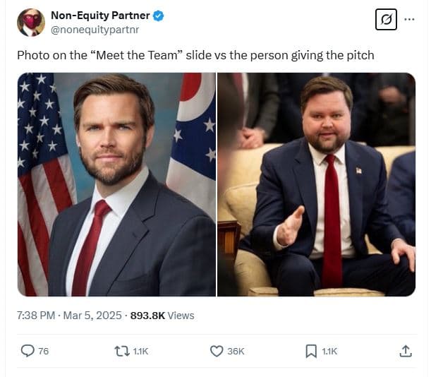 Nonequity partner nonequitypartnr photo on the meet the team slide vs the person