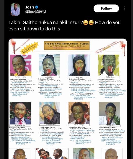 Josh joshoou follow lakini gaitho hukua na akili nzuri? even sit down to do this