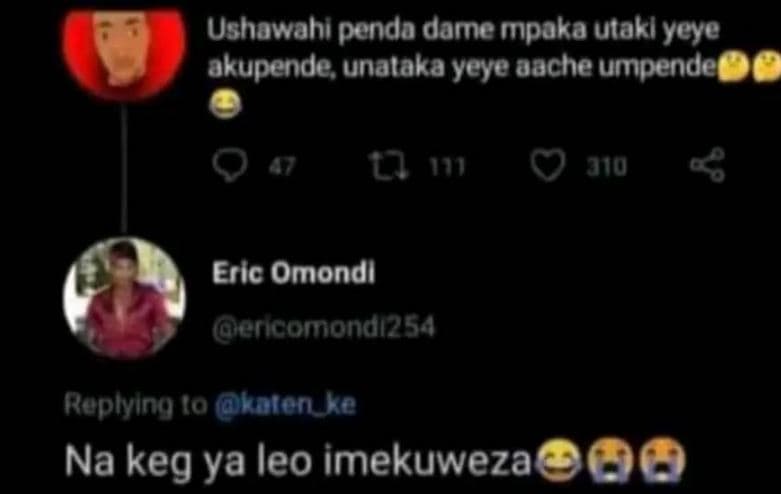 Ushawahi penda dame mpaka utakl yeye akupende unalaka yeye aache umpendeoc 0 l 1