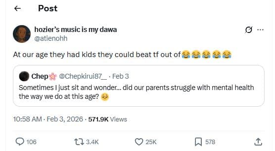 Post hozier's music is my dawa atienohh at our age they had kids they could beat