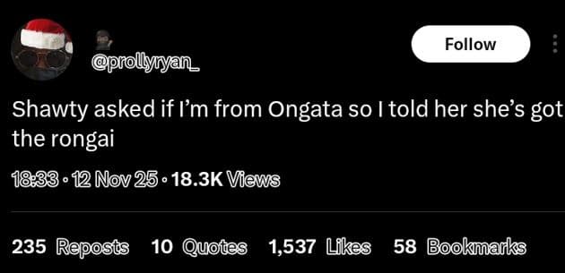 Follow prollyiyan_ shawty asked if lm from ongata so i told her shes got the ron