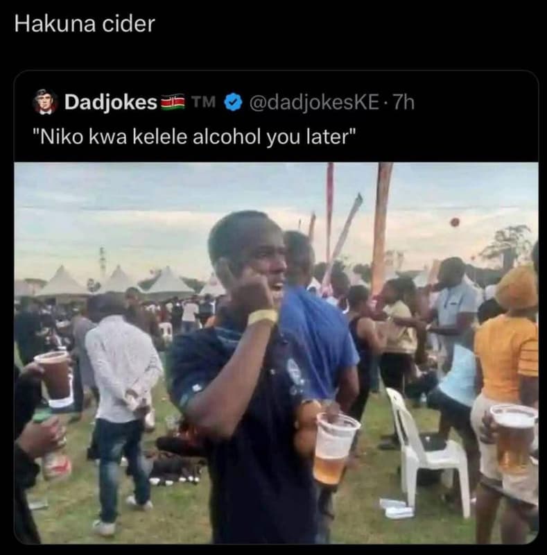 Hakuna cider dadjokes tm dadjokeske 7h niko kwa kelele alcohol you later