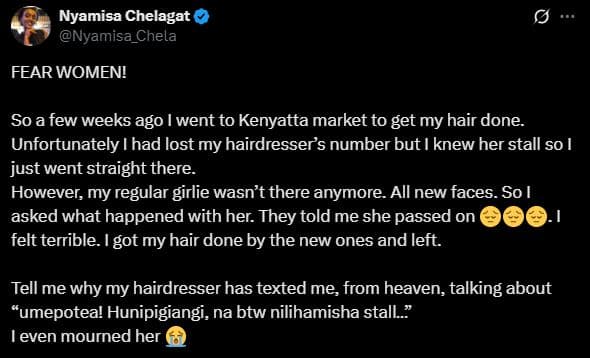 Nyamisa chelagat nyamisa_chela fear women! so afew weeks ago went to kenyatta ma