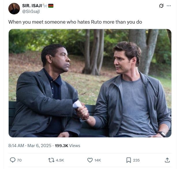 Sir. isaji sirisaji when you meet someone who hates ruto more than you do 8.14 a